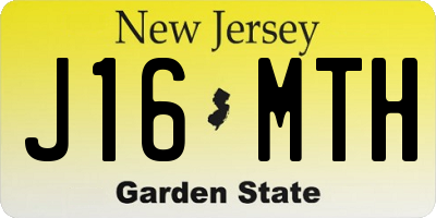 NJ license plate J16MTH