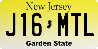 NJ license plate J16MTL