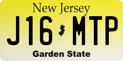NJ license plate J16MTP