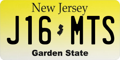NJ license plate J16MTS