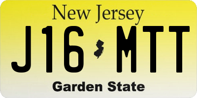 NJ license plate J16MTT