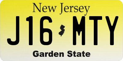 NJ license plate J16MTY