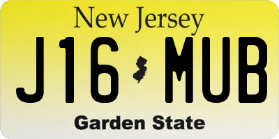NJ license plate J16MUB