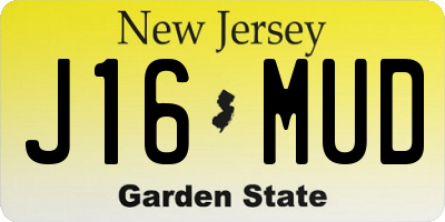 NJ license plate J16MUD