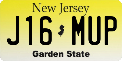 NJ license plate J16MUP