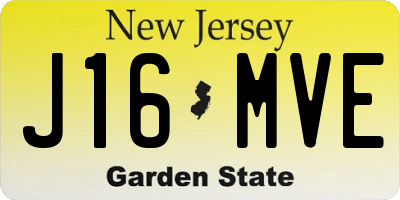 NJ license plate J16MVE
