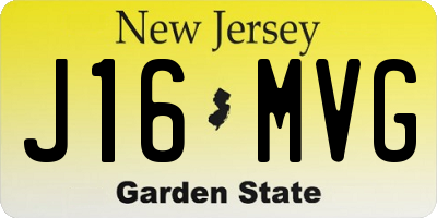 NJ license plate J16MVG