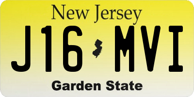 NJ license plate J16MVI