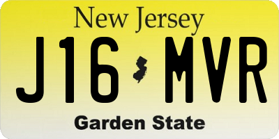 NJ license plate J16MVR