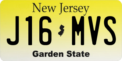 NJ license plate J16MVS