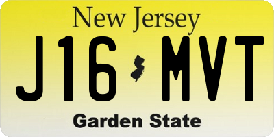 NJ license plate J16MVT