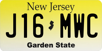 NJ license plate J16MWC