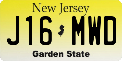 NJ license plate J16MWD