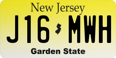 NJ license plate J16MWH