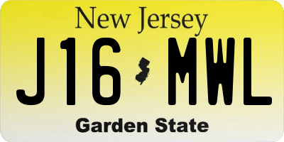 NJ license plate J16MWL