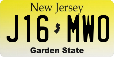NJ license plate J16MWO