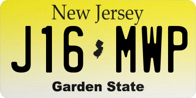 NJ license plate J16MWP