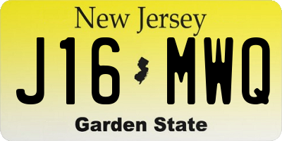 NJ license plate J16MWQ