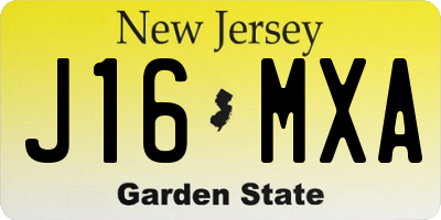 NJ license plate J16MXA