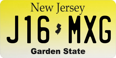 NJ license plate J16MXG