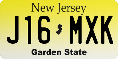 NJ license plate J16MXK