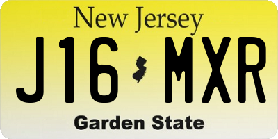 NJ license plate J16MXR
