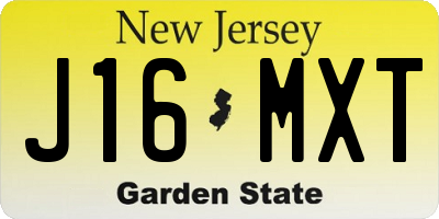 NJ license plate J16MXT