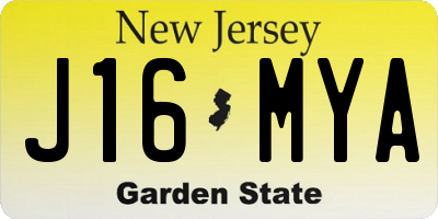 NJ license plate J16MYA