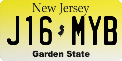 NJ license plate J16MYB