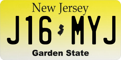 NJ license plate J16MYJ