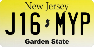 NJ license plate J16MYP