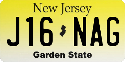 NJ license plate J16NAG