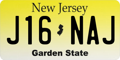 NJ license plate J16NAJ