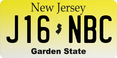 NJ license plate J16NBC