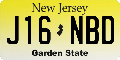 NJ license plate J16NBD
