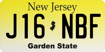 NJ license plate J16NBF