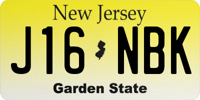 NJ license plate J16NBK