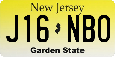 NJ license plate J16NBO