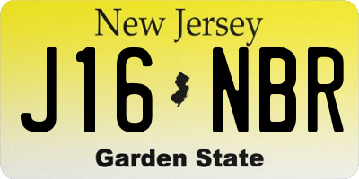 NJ license plate J16NBR