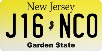 NJ license plate J16NCO