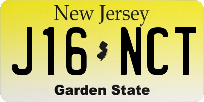 NJ license plate J16NCT
