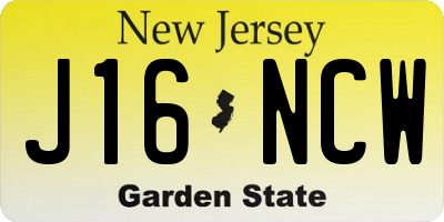 NJ license plate J16NCW