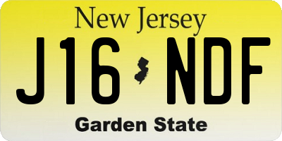 NJ license plate J16NDF