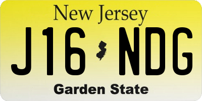 NJ license plate J16NDG