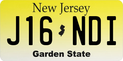 NJ license plate J16NDI