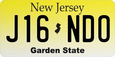 NJ license plate J16NDO