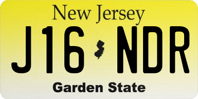 NJ license plate J16NDR