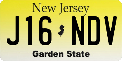 NJ license plate J16NDV