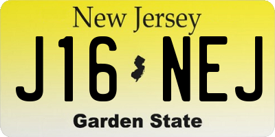 NJ license plate J16NEJ