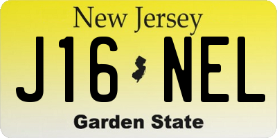 NJ license plate J16NEL
